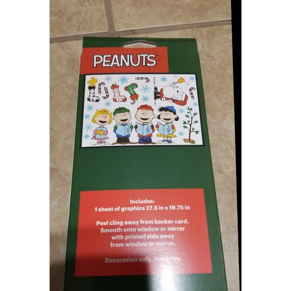 PEANUTS Charlie Brown & Snoopy Christmas Peel & Stick Window Clings - Picture 3 of 3